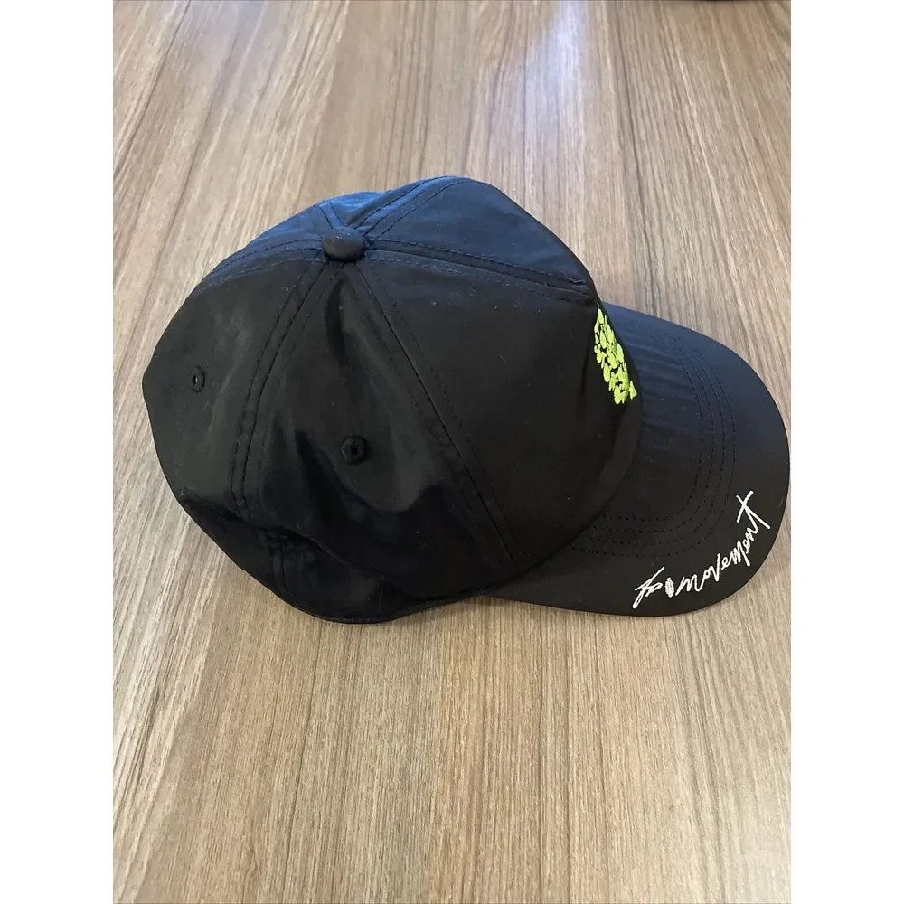 Free People Movement Go Bog‎ Nylon Logo Baseball Cap Black Snap-back
